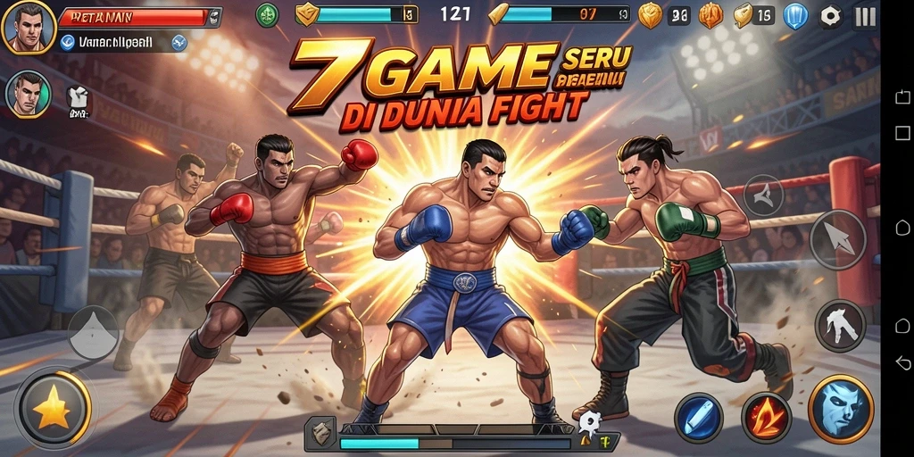 Tampilan seru dari gameplay Fighting di 7GAME.