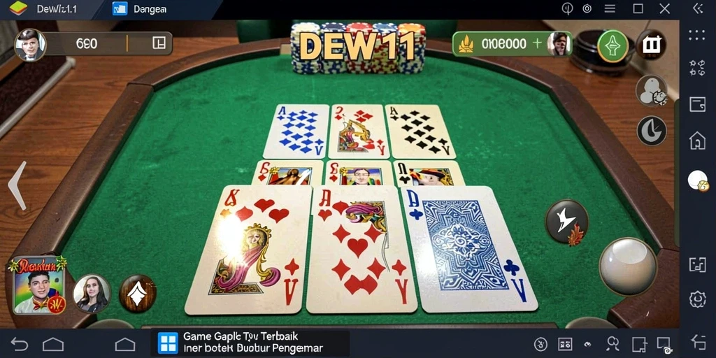 Gameplay seru DEWI11 dengan suasana Gaple yang menawan.
