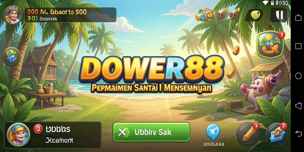 Tangkapan layar gameplay DOWER88 yang menampilkan tantangan seru dan grafis yang ceria.