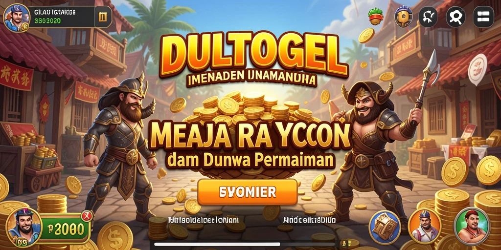 Screenshot gameplay DULTOGEL menunjukkan pengelolaan bisnis yang menantang.