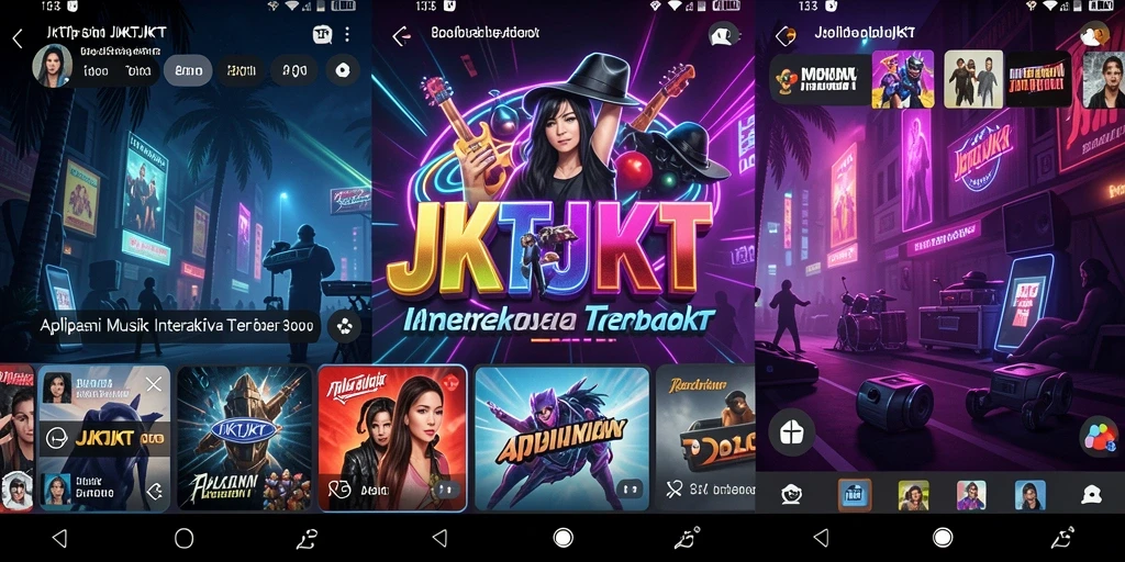 Tampilan screenshot utama JKTJKT, menampilkan pengalaman bermain musik yang interaktif.