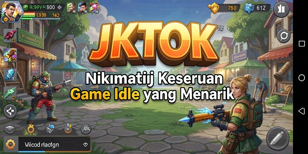 Screenshot utama JKTOK menampilkan gameplay Idle yang memikat.