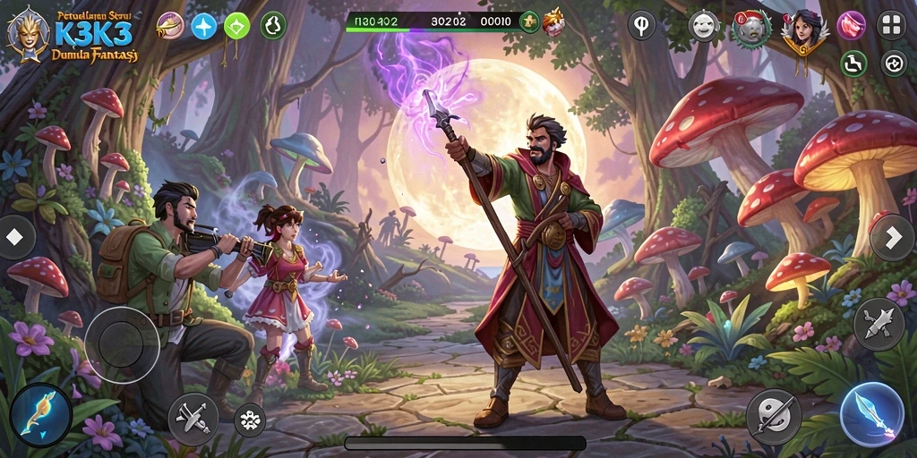 Menampilkan gameplay seru K3K3 dalam petualangan yang menantang.