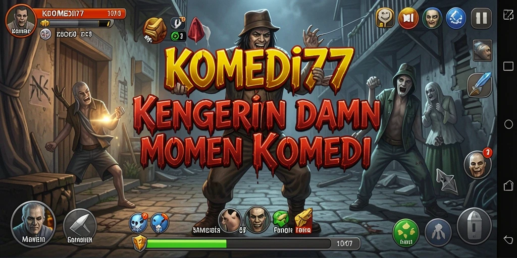 Tangkapan layar yang menunjukkan momen menegangkan dari game KOMEDI77.