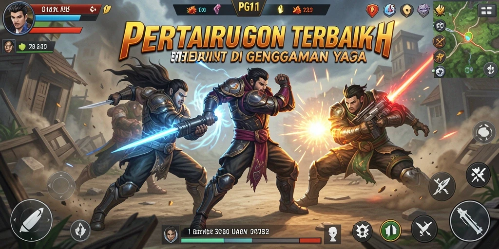 Tampilan gameplay seru dan mendebarkan dari PG11 saat pertarungan berlangsung.