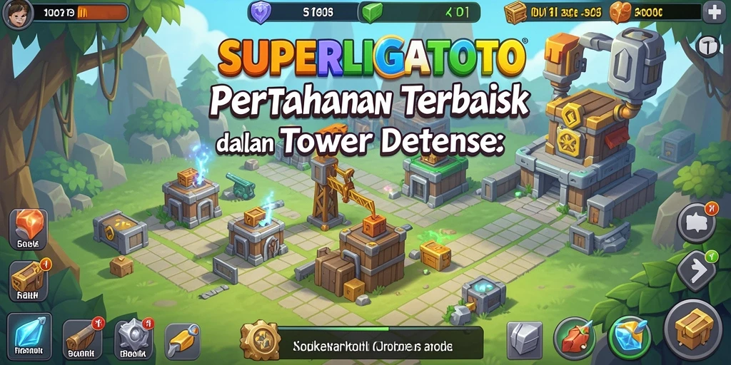 Tampilan gameplay SUPERLIGATOTO yang menegangkan di medan pertahanan.