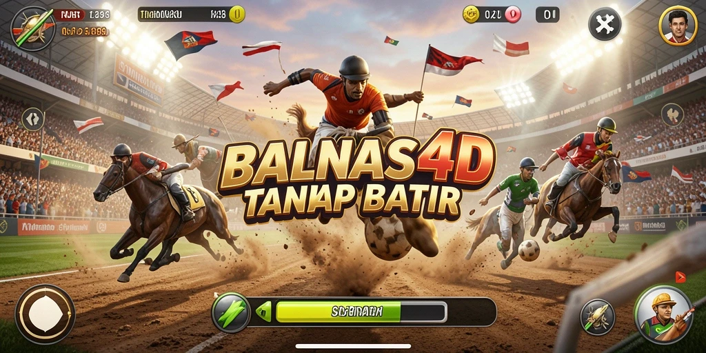 Screenshot gameplay TIMNAS4D menampilkan aksi balapan yang mendebarkan.