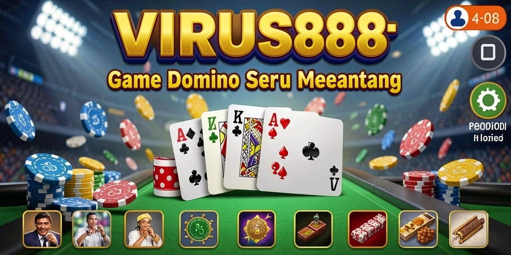 Tampilan seru gameplay Domino di VIRUS88, penuh warna dan interaksi.