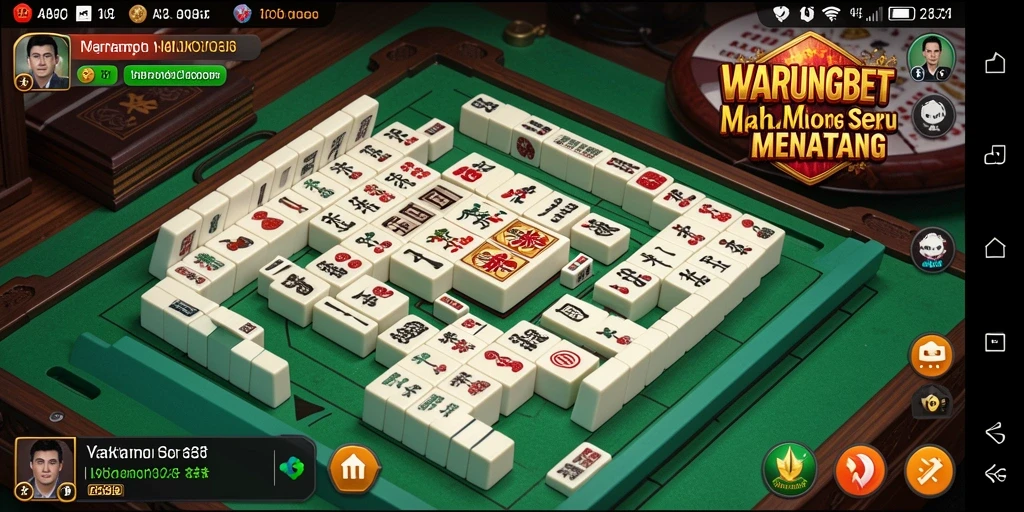 Tampilan menarik dari gameplay Mahjong di WARUNGBET.
