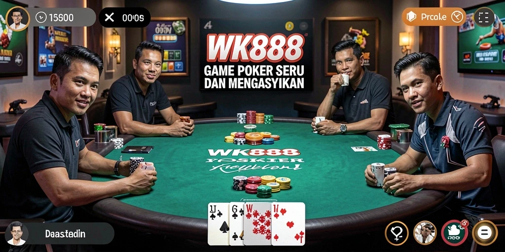 Tampilan permainan Poker seru di aplikasi WK888.