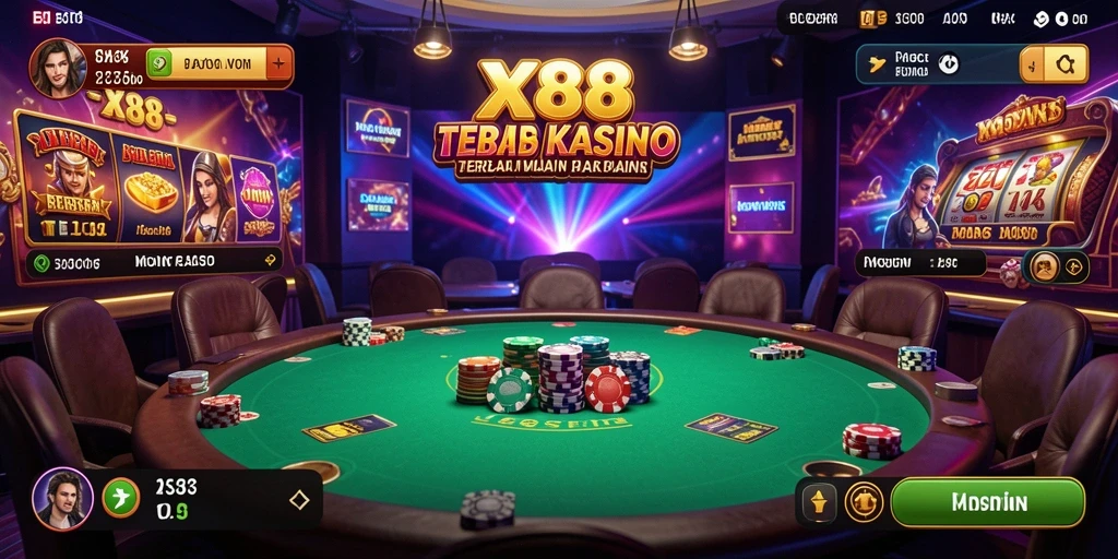 Tampilan screenshot X88 menampilkan aksi seru permainan Kasino.